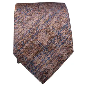 BISSE Necktie - Micro Fabric Men's Tie, Copper Color Patterned Men's Tie