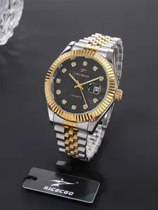 Men's round-pointer quartz watch, durable design suitable for daily wear, stylish and practical wristwatch, Stainless Steel Watch