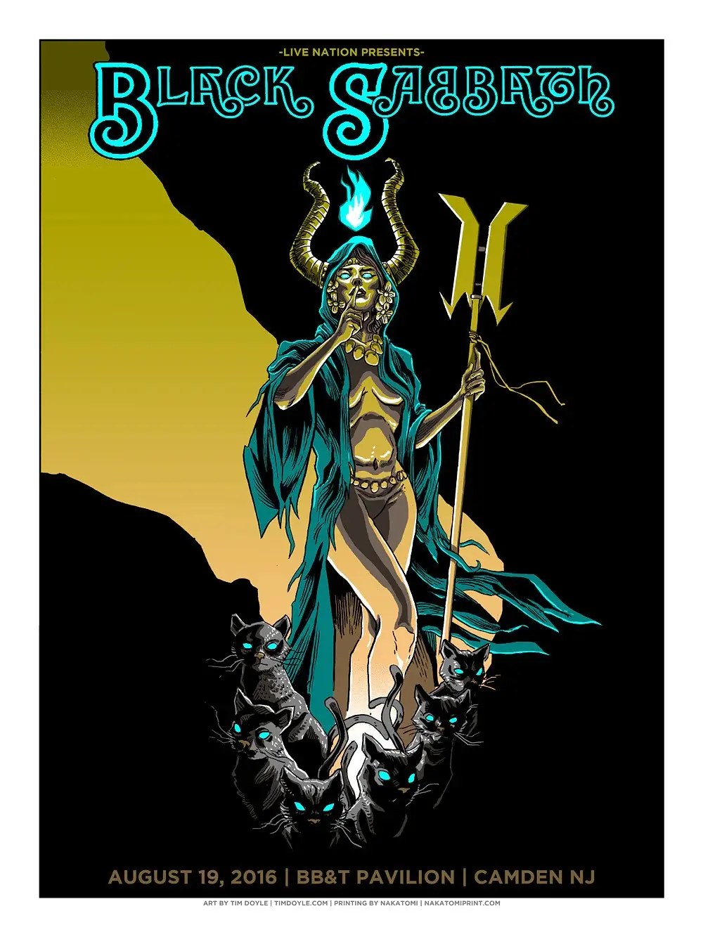 Black Sabbath Camden NJ Concert Poster 2016