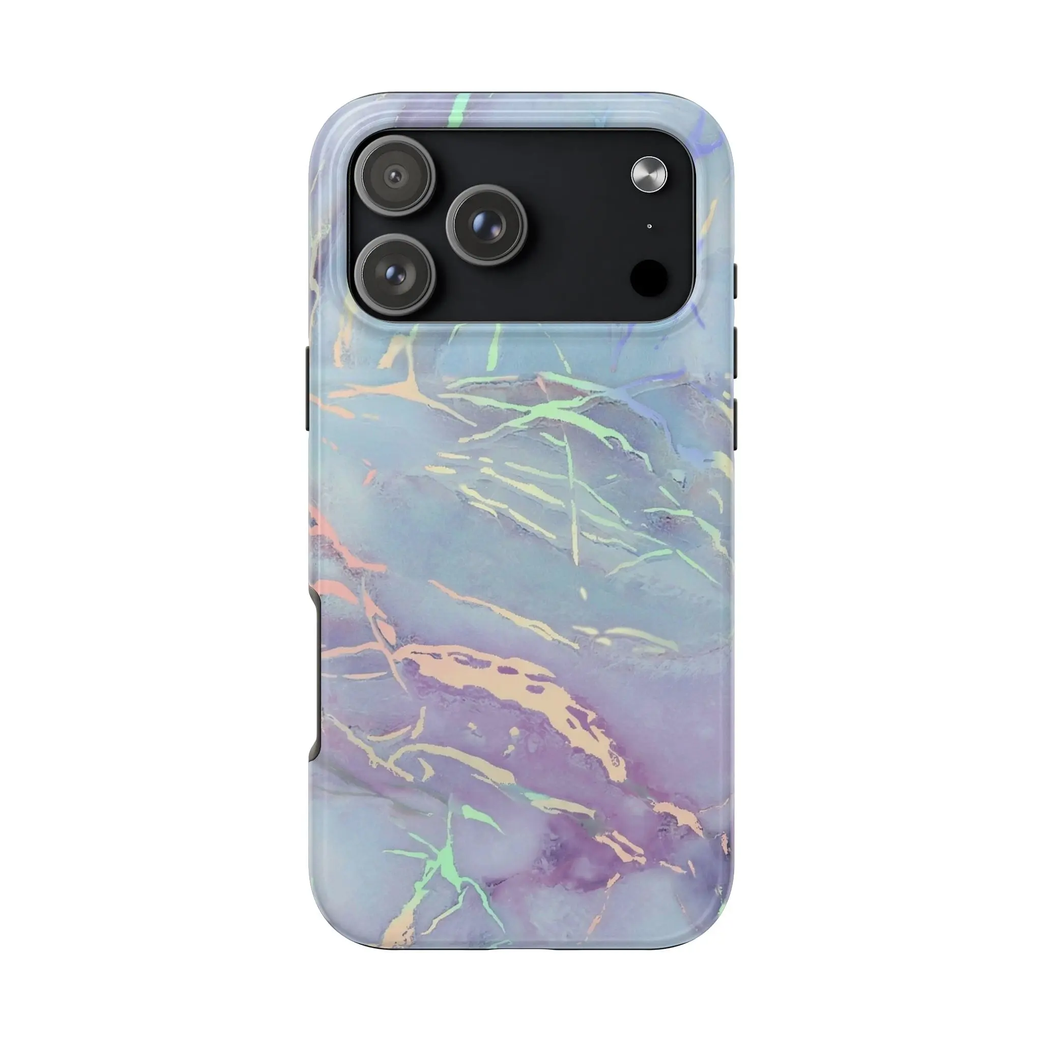 Holo Moonstone Phone Case, Aesthetic Iridescent Marble Cover, Glowy Pastel Marble Style For Iphone 17 16 15 14 13 12