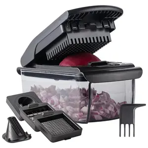 Cook with Color Vegetable Chopper - Multifunctional 11 in 1 Vegetable Chopper with Container - Food Chopper to Dice, Chop, Slice, Julienne and Spiralize, Rose