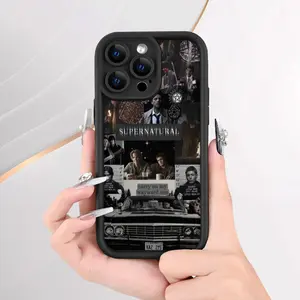 Retro Supernatural Men's Style - Durable & Long-Lasting | Camera Protection | Shockproof Anti-Drop | Matte Non-Slip | Light Luxury Fashion, UV Printed for iPhone 17 16 15 14 13 12 11 Pro Max Plus - Black TPU Soft Case, Shockproof Phone Case