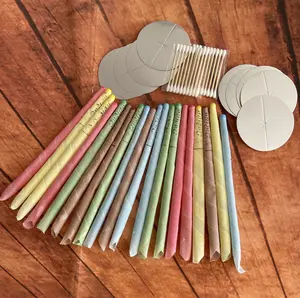 20 Candles Colorful Beeswax Candles Ear Wax Removal Set Massage Ear Candling Treatment Handmade Muslin Set Ear Candle Ear Cleaning Tool