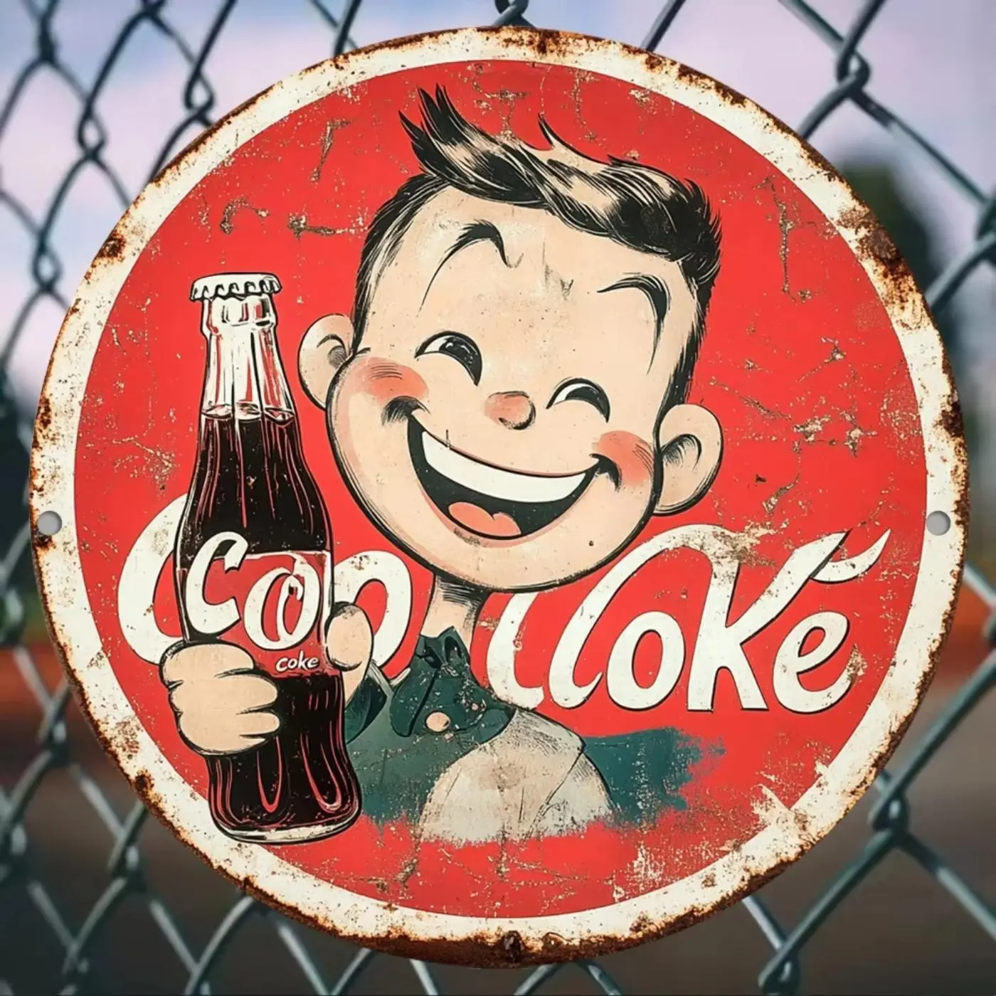 Coca Cola Design Wall Art, Artwork For Walls, Vintage Coke Sign, Retro Wall Decor, Wall Art for Home Bar, Garage, Cafe & Office Decor, Great Gift Idea, Ornaments