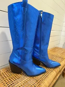 Howdy Blue Metallic Boots