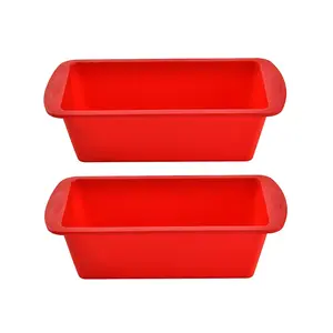 Silicone Bread Baking Mold, 2pcs/set Rectangular Bread Baking Pan, Non-stick Baking Mold, Kitchen Baking Supplies, Bakeware, Silicone Loaf Molds