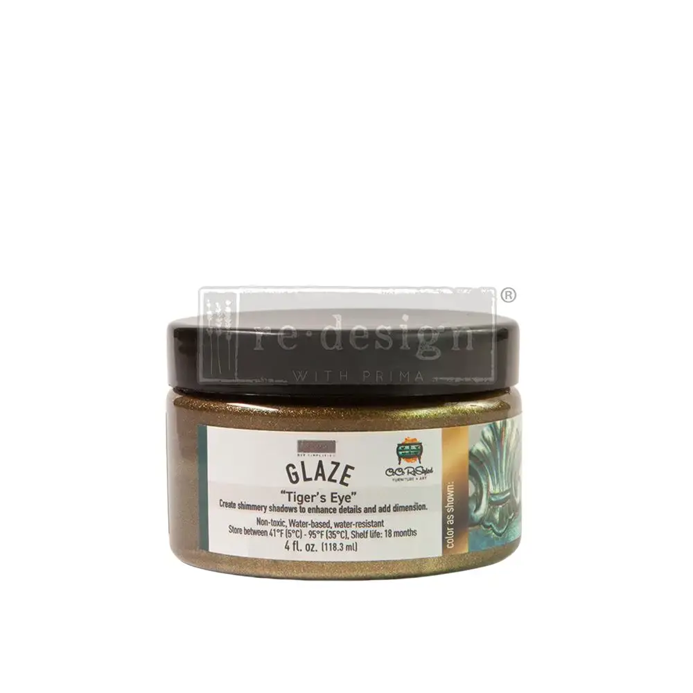 Redesign With Prima Cece Art Glaze - Tigers Eye, 1 Jar, 4 oz DIY Painting Art Medium (655350668716)