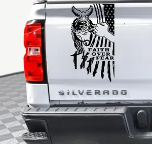 Faith Over Fear Flag Decal by Thrilling Signs Made from High-Quality Vinyl - Truck Decal - Tailgate Flag