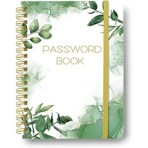 Password Book with Alphabetical Tabs - Spiral Password Notebook for Internet & Computer Login, Recording Website, Usernames, Passwords. Password Keeper for Home or Office, 5.1 x 6.9 IN