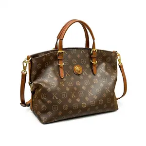 New style genuine leather women's tote hand held large bag file bag large capacity high end large bag curve tote bag