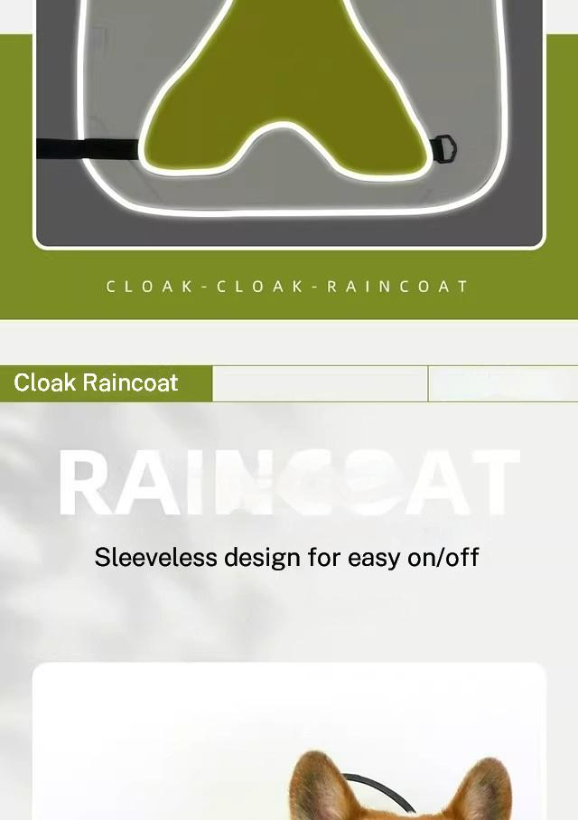 Dog Raincoat, Adjustable Dog Rain Jacket Clear Hooded Double Layer, Waterproof Poncho with Reflective Strip Straps for Small Medium Large Dog