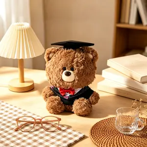 MINISO Guardian Series Giftford Bear Graduation Sitting Plush Toy - Cute Soft Stuffed Bear Doll in Cap and Gown, Soft Cuddly Gift, Stuffed Animal Gift for Kids Graduates, Stuffed Animal Gifts