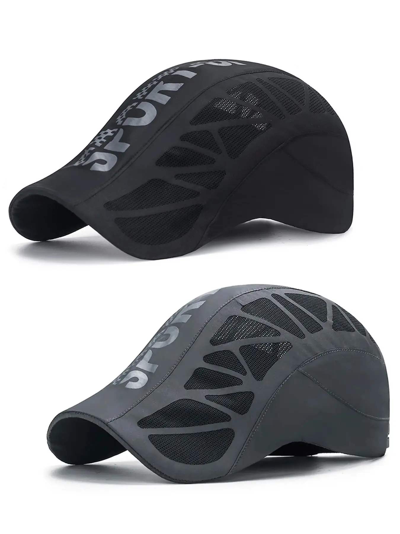 2 Pack Newsboy Hats for Men Flat Cap Adjustable Breathable Irish Cabbie Ivy Driving Hunting Hat Adjustable Outdoor Cap Breathable Polyester Caps