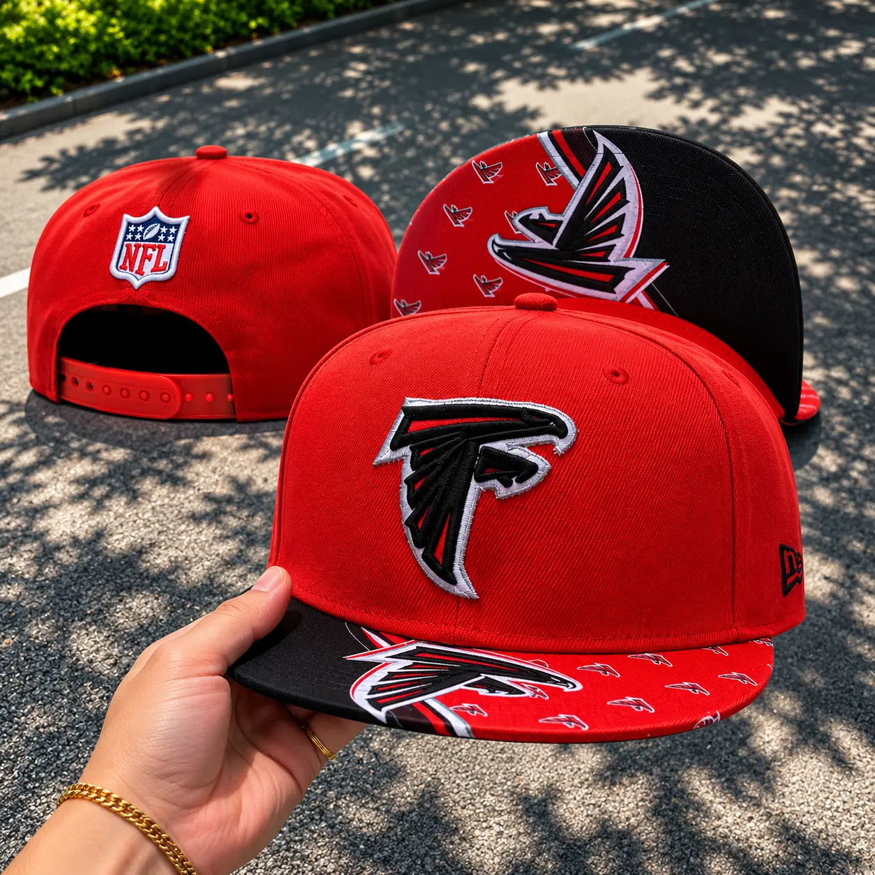 Atlanta Falcons New Era 9FIFTY Snapback Hat – Red Black NFL Football Team Logo Embroidered Flat Brim Adjustable Cap