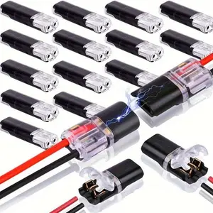 50pcs Double-Wire Plug-in Connectors with Locking Buckles, Quick-Clip Fasteners Multi-Purpose Snap-On Blocks for Strip Light DIY Crafting, Low-Voltage Decoration & Model Kits