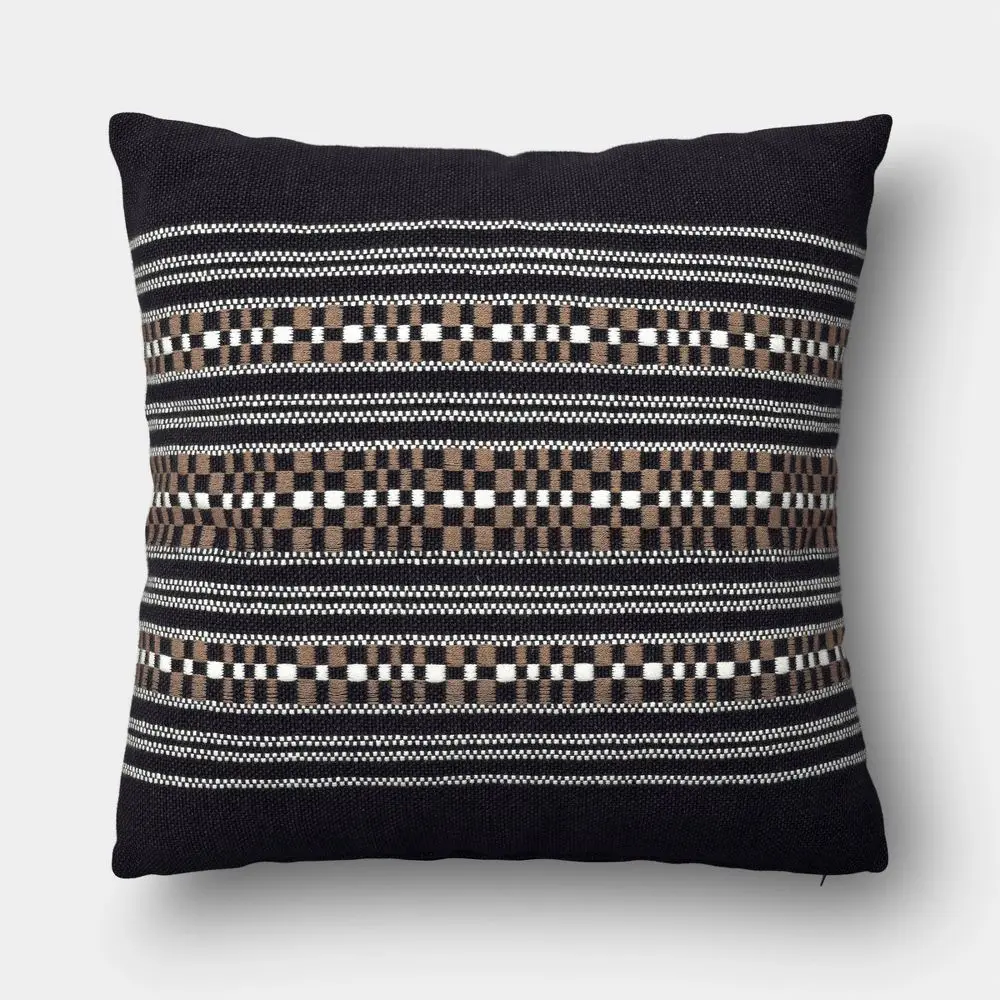 Oversized Square Woven Checkered Stripe Pillow - Threshold