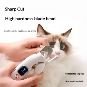 2-in-1 Dog & Cat Nail Clipper and Grinder with LED Light, Low-Noise Electric Pet Nail Trimmer, Safety Lock & Nail Catcher, USB-C Rechargeable, 3 Grinding Ports for Cats & Small to Medium Dogs