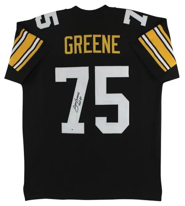 Joe Greene HOF 87 Reprinted Signed Black Pro Style Jersey