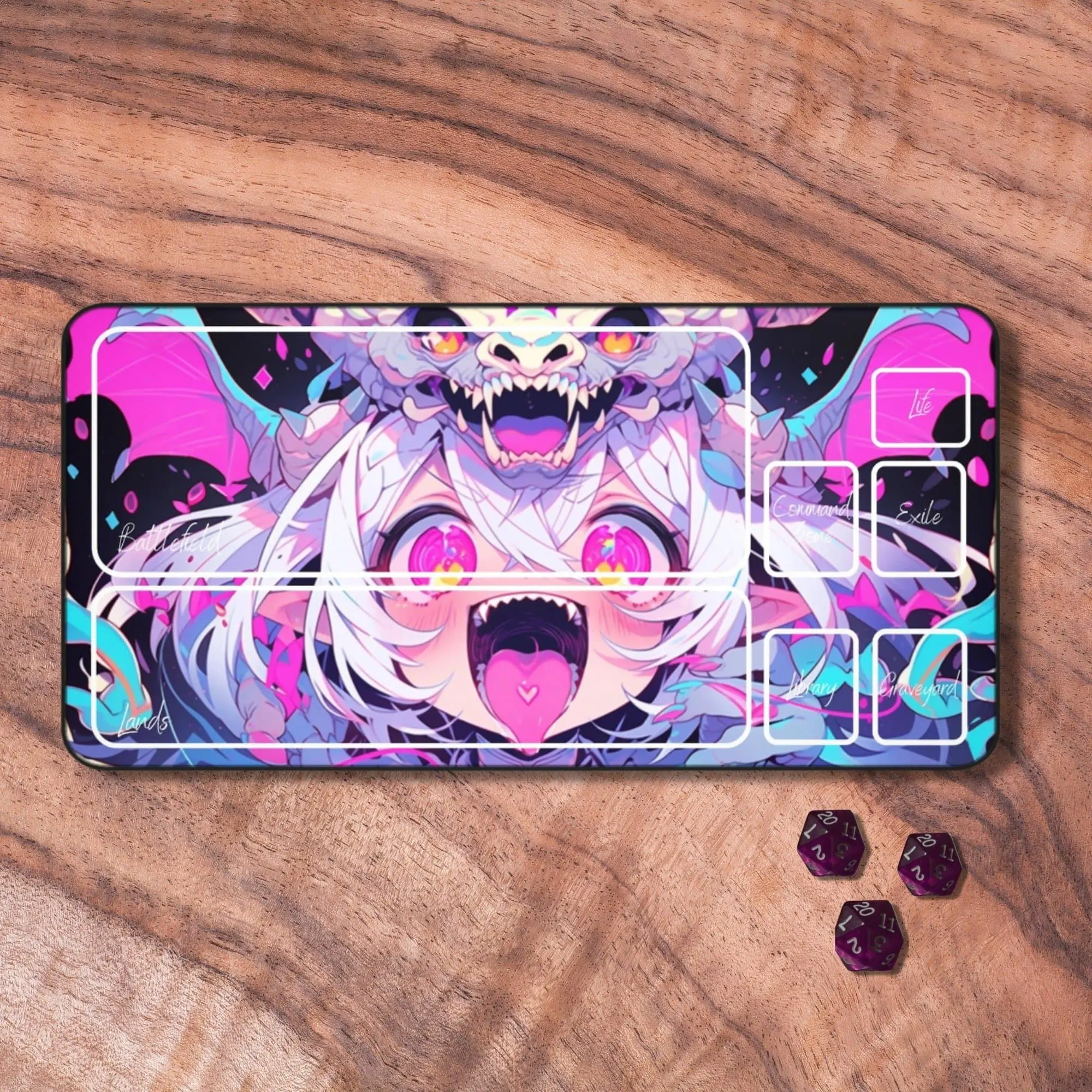 MTG Playmat with Zones, Cute Anime TCG Playmat, Unofficial MTG Play mat, Vampire Themed Card Play mat, Gaming Mouse Pad Desk Mat, Desk Setup