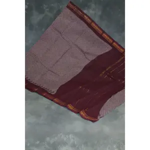 Elegant Poly Cotton Floral Brown Saree for Daily and Festive Wear