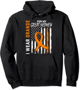 Great Nephew Kidney Cancer Awareness Products Men Women Flag Pullover Hoodie - 85B0CVFVRJ5H