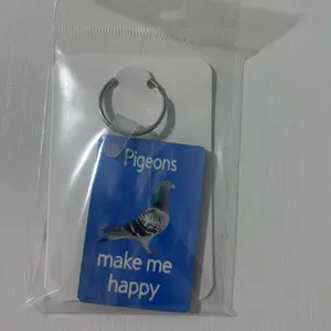 Pigeons make me happy keychain