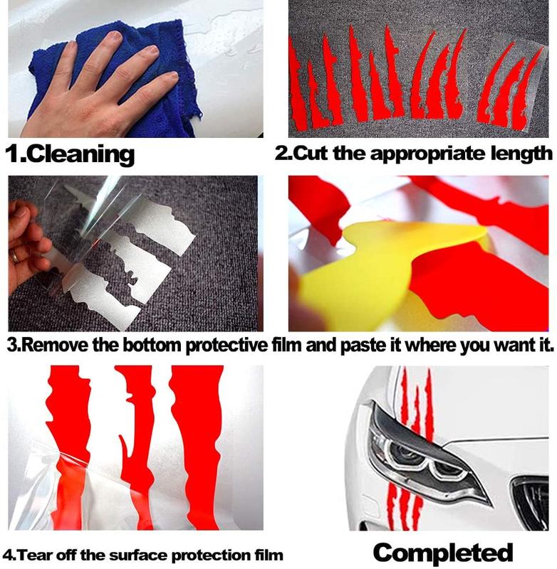 Car Stickers Reflective Monster Claw Scratch Marks Headlight Bumper Sticker Waterproof Decal