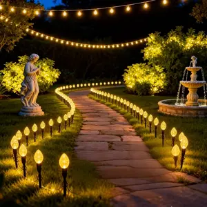 Solar Outdoor Decorative Lawn Lights, 1 Set of 10 LED Multi-Color Ip54, Holiday Decoration, Halloween, Christmas, Valentine's Day, Garden Party, Outdoor Landscape Lighting