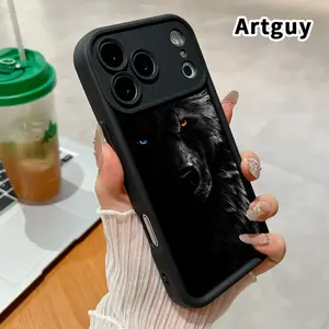 Phone Case for iPhone 17 Pro Max 16 Plus 15 14 13 12 11 Air E Domineering Wolf Shockproof Silicone TPU Bumper Drop Protection Soft Cover