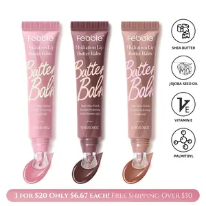 FEBBLE Squeeze Lip Butter Balm: Hydrate, Glossy, Lightweight, Moisturize & Tint with Shea Butter lip stain Moisturizing Oil Smooth Cosmetic
