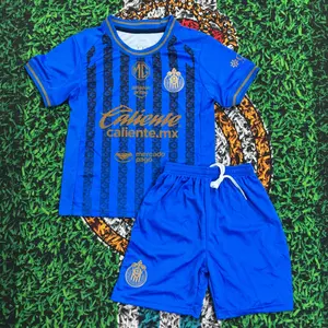 2627 Chivas De Guadalajara Away Children's Sets Blue Short-Sleeved Soccer Kit Jersey Mexico