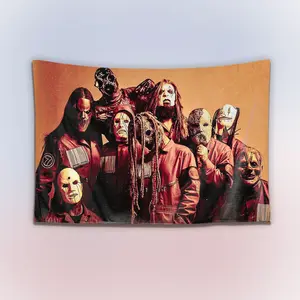 Vintage 90s Slipknot Tapestry, Retro Nu-Metal Band Wall Hanging Decor, Classic Heavy Metal Art Banner, Bedroom Studio Wall Art, Gift for Fans