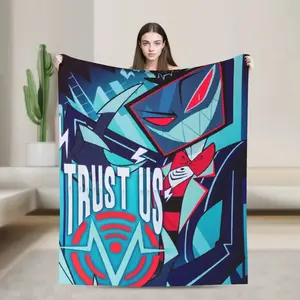 Hazbin Hotel Alastor Vox 2 Throw Blanket for Couch Fuzzy Soft Plush Blanket Multi-size Bedspread for All Seasons Suitable For Home, Office, Travel, Camping, And Car Use, Perfect Gift