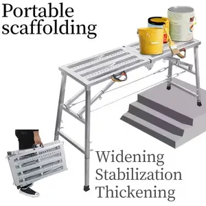 Adjustable folding scaffolding, portable steel ladder chair, sturdy and easy-to-carry wall-mounted chair, 1300 lb load capacity, suitable for home repairs, RV cleaning, painting, car washing, and decorating.