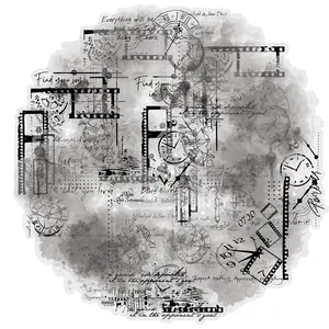 Etori Life 30Pcs Vintage Black and White Clock Film Phrase Stickers Light Retro Journal Decoration Stickers for Laptops, Phone Stickers, Suitcases, Office Decoration Accessories, Guitars, Photo Albums, DIY Crafts, Room Decoration, Card Making