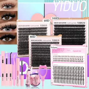 YIDUO Volume Eyelash Clusters Kit 5-18mm Individual Lashes Clusters 60D&80D&100D&Spike and Bottom Lashes DIY Lash Extension Kit DIY Eyelash Extensions Volume Dramatic Look 660pcs Clusters Lash with Lash Bond and Seal, Lash Remover, and Eyelash Tweezers