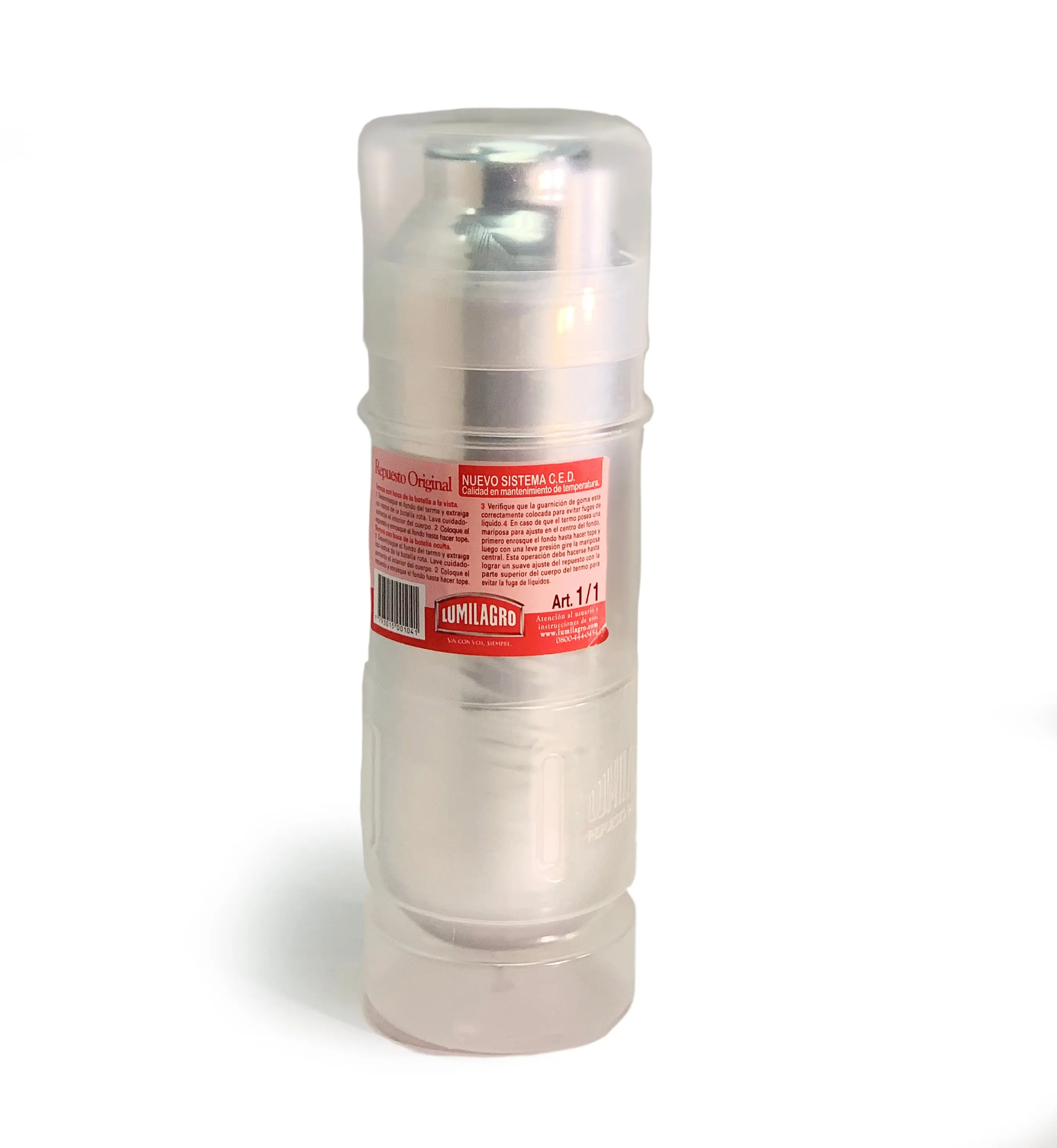 Replacement Glass for 1 Liter Thermos / Lumilagro REPUESTO 1/1 para Termo 1L (28cm x 8cm)