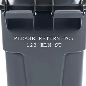 Personalized Garbage Can Decal Numbers Please Return to Home Street Address Trash Bin Sticker VWAQ - TC6