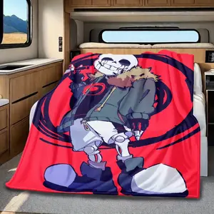 Undertale themed printed flannel blanket, soft and comfortable, suitable for bedroom, bed, sofa and camping, suitable for all seasons blanket plushthin quilt holiday gift Intense Nacho Printed Flannel Blanket