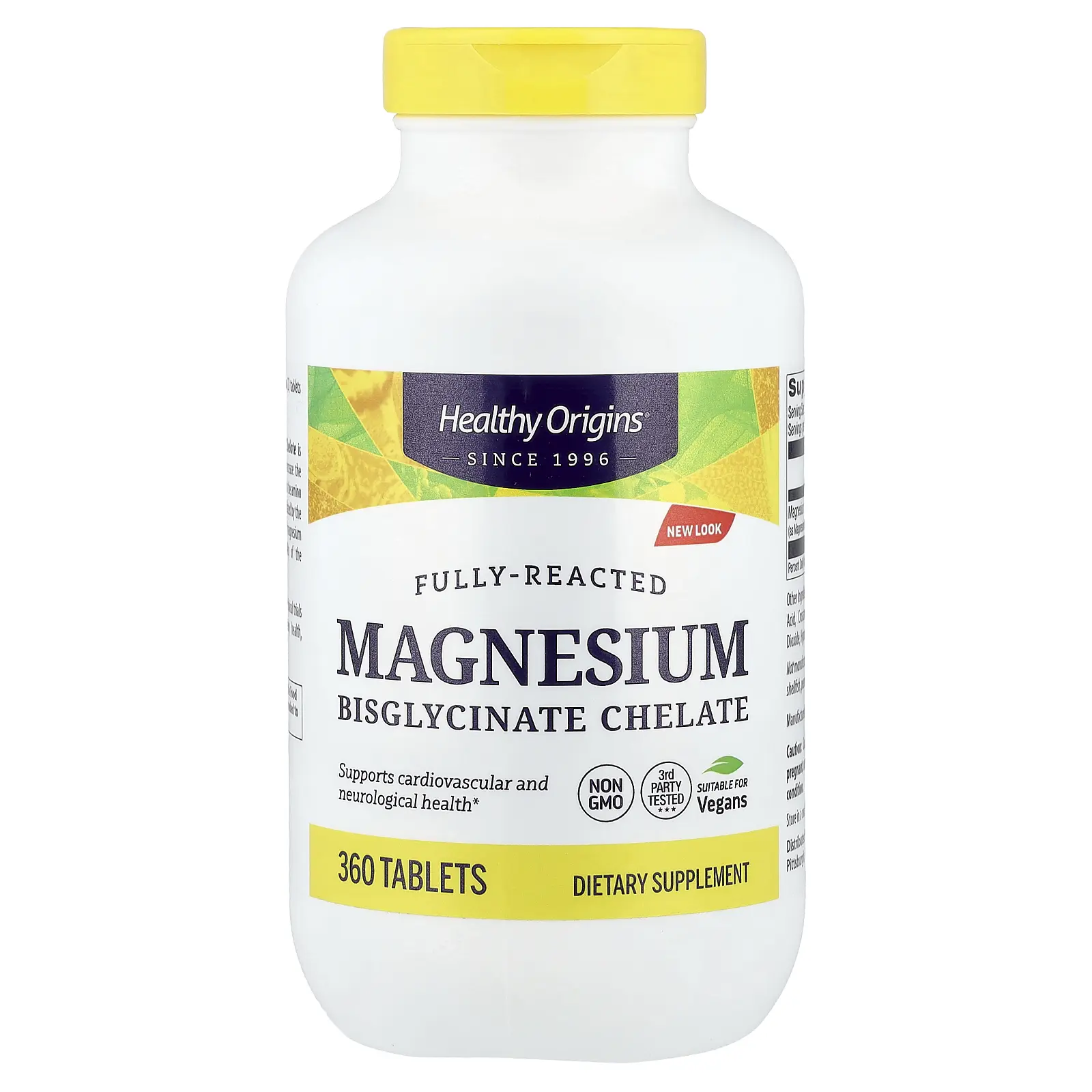 Healthy Origins Magnesium Bisglycinate Chelate, 360 Tablets (100 mg per Tablet)