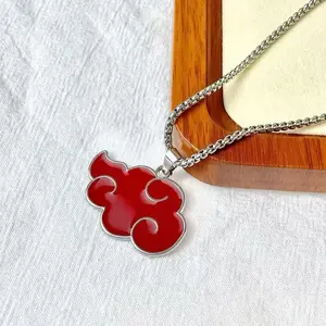Naruto Akatsuki  Red Cloud Pendant Necklace Anime Merchandise Accessories Fan Must-Have Anime Cosplay Accessories