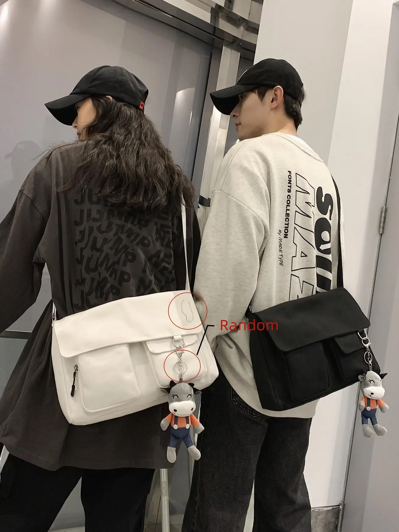 New Canvas Shoulder, Fashionable Large Capacity Casual Commuter Bag with Pendant, Versatile Outing Handbag for Women, Canvas Messenger Bags, Canvas Crossbody Bag, Trendy Commuting Bag, Daily Commuter Bag