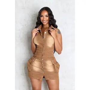 Rivetline Denim Button Dress