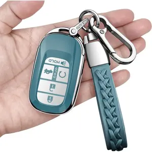 New Upgrade for Honda Key Fob Cover with Keychain Soft TPU 360 Degree Protection Key Shell Case for 2022 2023 2024 2025 2026 Accord Civic HR-V CR-V Pilot Passport Sport SI EX EX-L Touring(Storm Blue)