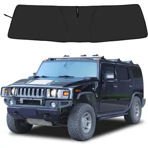 Windshield Sunshade Fit for Hummer H2 2003-2009, Folding Car Sun Shade for Front Window, Auto Sun Protection Visors Blocks UV Rays and Keeps Vehicle Cool (Black)