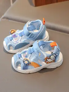 Boy's Velcro Closure Sandals, Casual Comfortable Lightweight Breathable Sandals for Indoor & Outdoor Activities, Fashionable Sandals for Boys