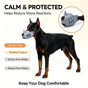 Adjustable Silicone Dog Muzzle - Breathable Dog Mask for Bite Prevention, Soft Mesh Pet Training Accessory for Outdoor Use