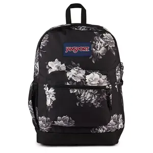 JanSport Cross Town Plus Remix 17.5'' Backpack - Black: Recycled Polyester, High School JanSport Cross Town Plus Remix 17.5'' Backpack - Black: Recycled Polyester, High School
