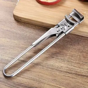 Adjustable Stainless Steel Manual Can Opener, Non-Slip Multi-Functional Bottle Lid Opener, Portable Kitchen Tool for Home Office Dorm Picnic