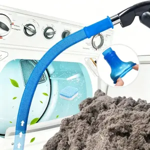 Dryer Vent Cleaner Kit with Vacuum Hose Attachment, Stretch Universal Connector, Lint Remover Tool, Blue Color, Essential Home Maintenance